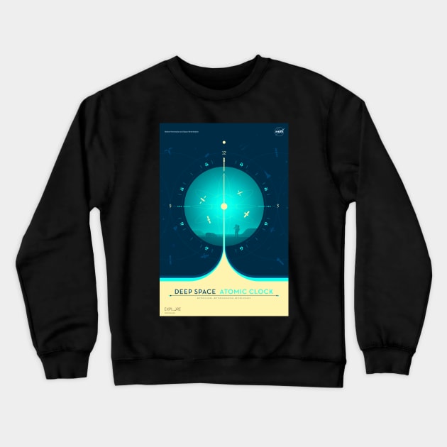 NASA Atomic Clock Mission Blue Crewneck Sweatshirt by RockettGraph1cs